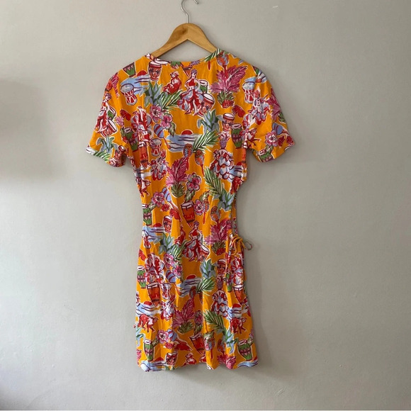 Zara Tropical Jungle Dress with Cutouts Size Large - Picture 6 of 6